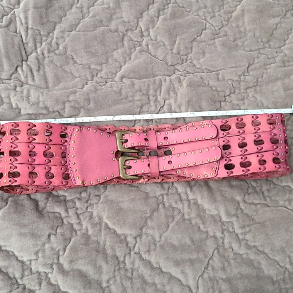 Genuine Leather Rose Purple Belt